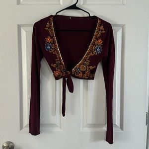 Beaded, embellished shrug